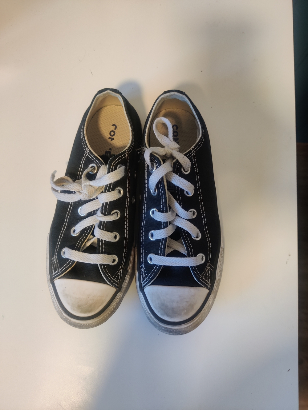 (⭐5/20) Converse Kids Black Canvas Sneakers with White Laces